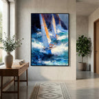 Yacht racing sport art 24 by Justyna Jaszke