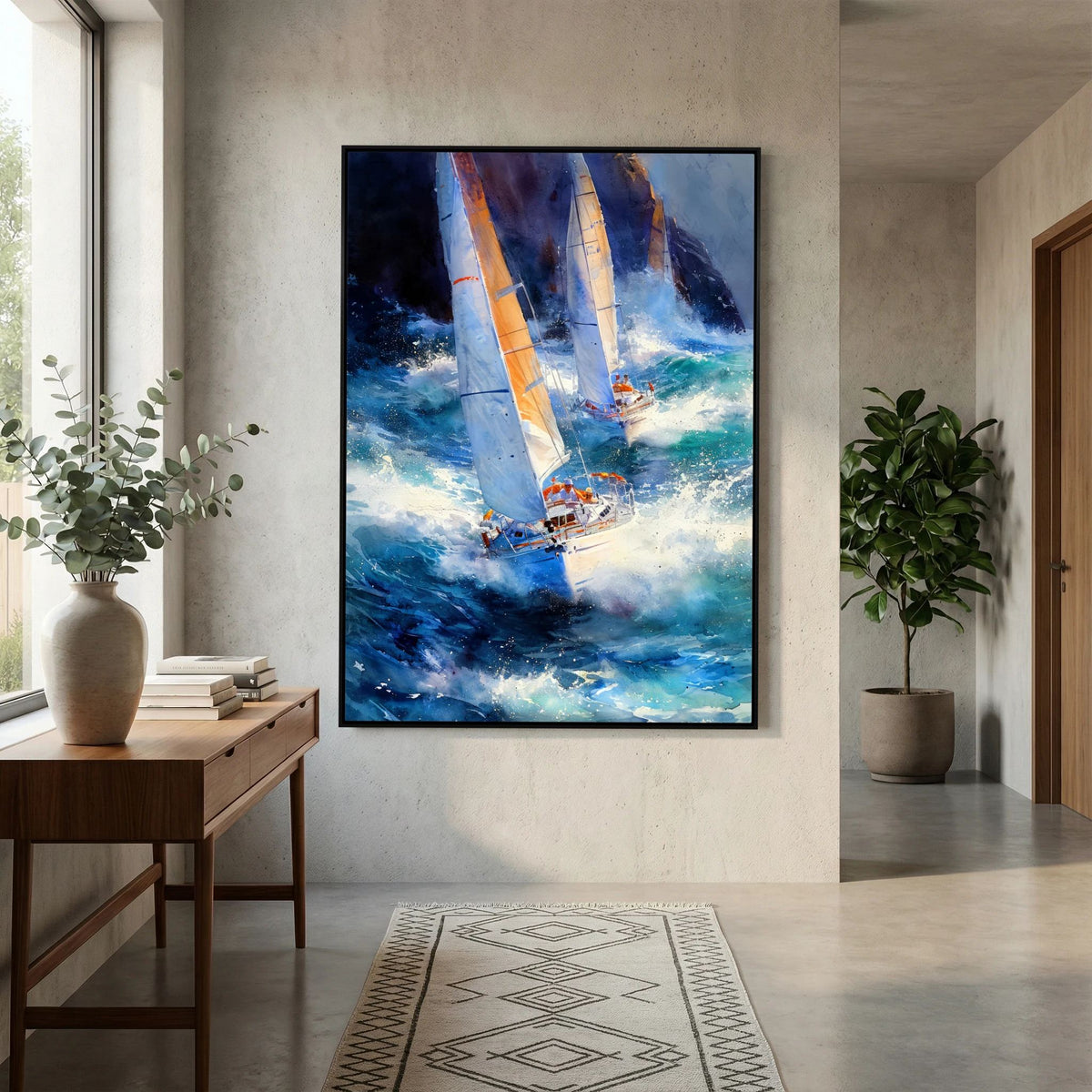 Yacht racing sport art 24 by Justyna Jaszke