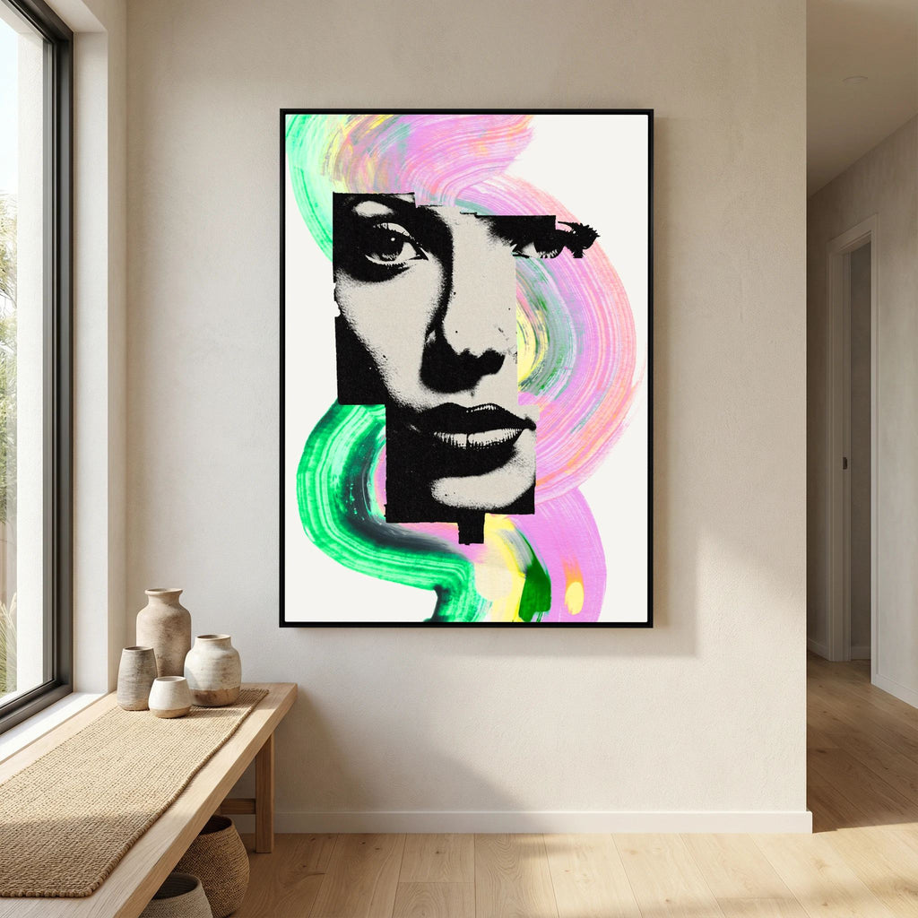 Halftone Pop Art Portrait Canvas Bold Graphic Wall Art