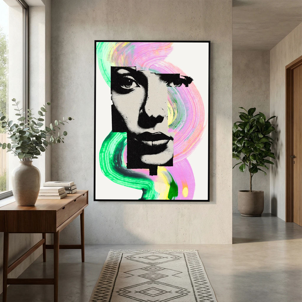 Halftone Pop Art Portrait Canvas Bold Graphic Wall Art