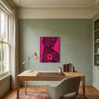 Pink and black wall art. Op art 