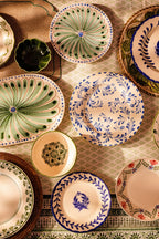 Peacock Green Oval Serving Plate Hand-Painted Portuguese Ceramic Platter