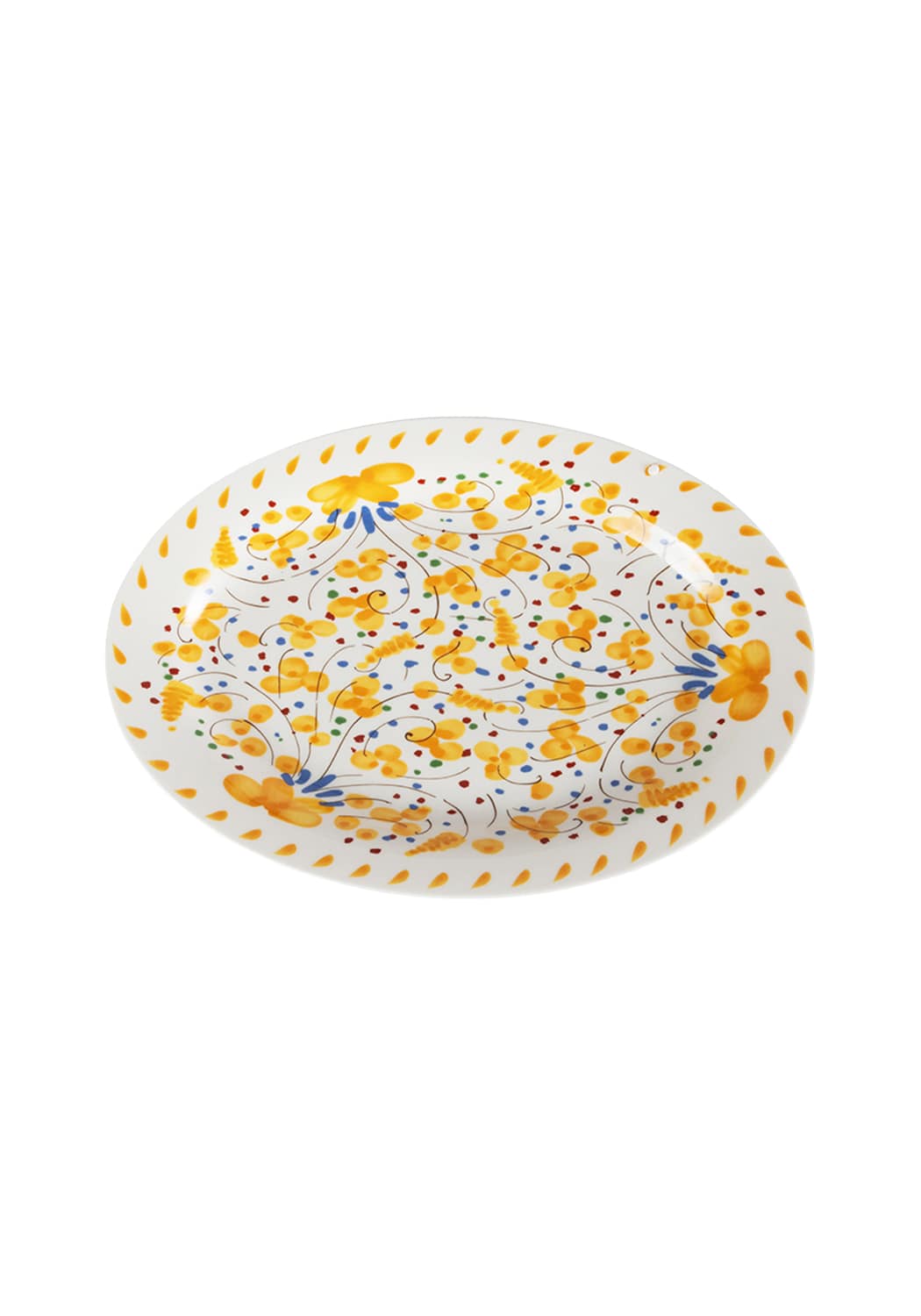 Beatrice Daisy Ceramic Dinner Plates Yellow & Blue Floral Set of 6