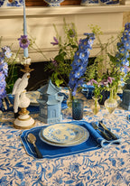 Belgravia Bloom blue floral tablecloth