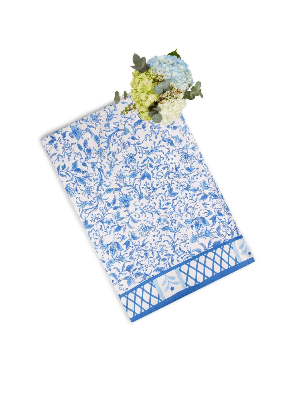 Belgravia Bloom blue floral tablecloth