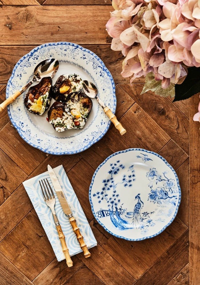 Virginia Blue and White Porcelain Dessert Plates Set of 4